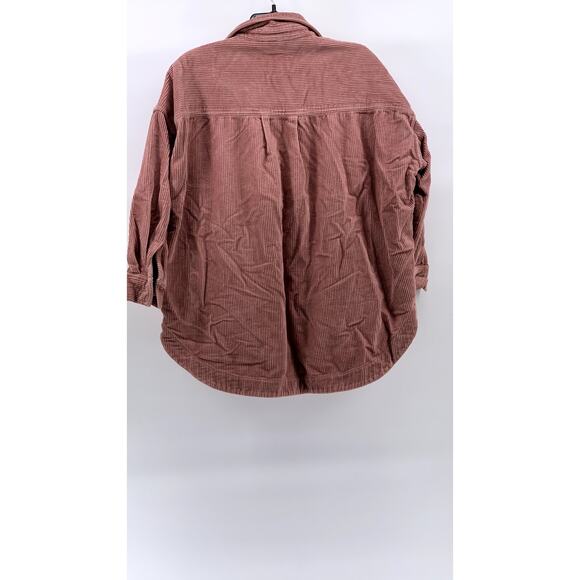 MAGALI PASCAL Women's Salmon Pink Corduroy Button-Up Long Sleeve Top SZ XS(4) - Picture 2 of 10